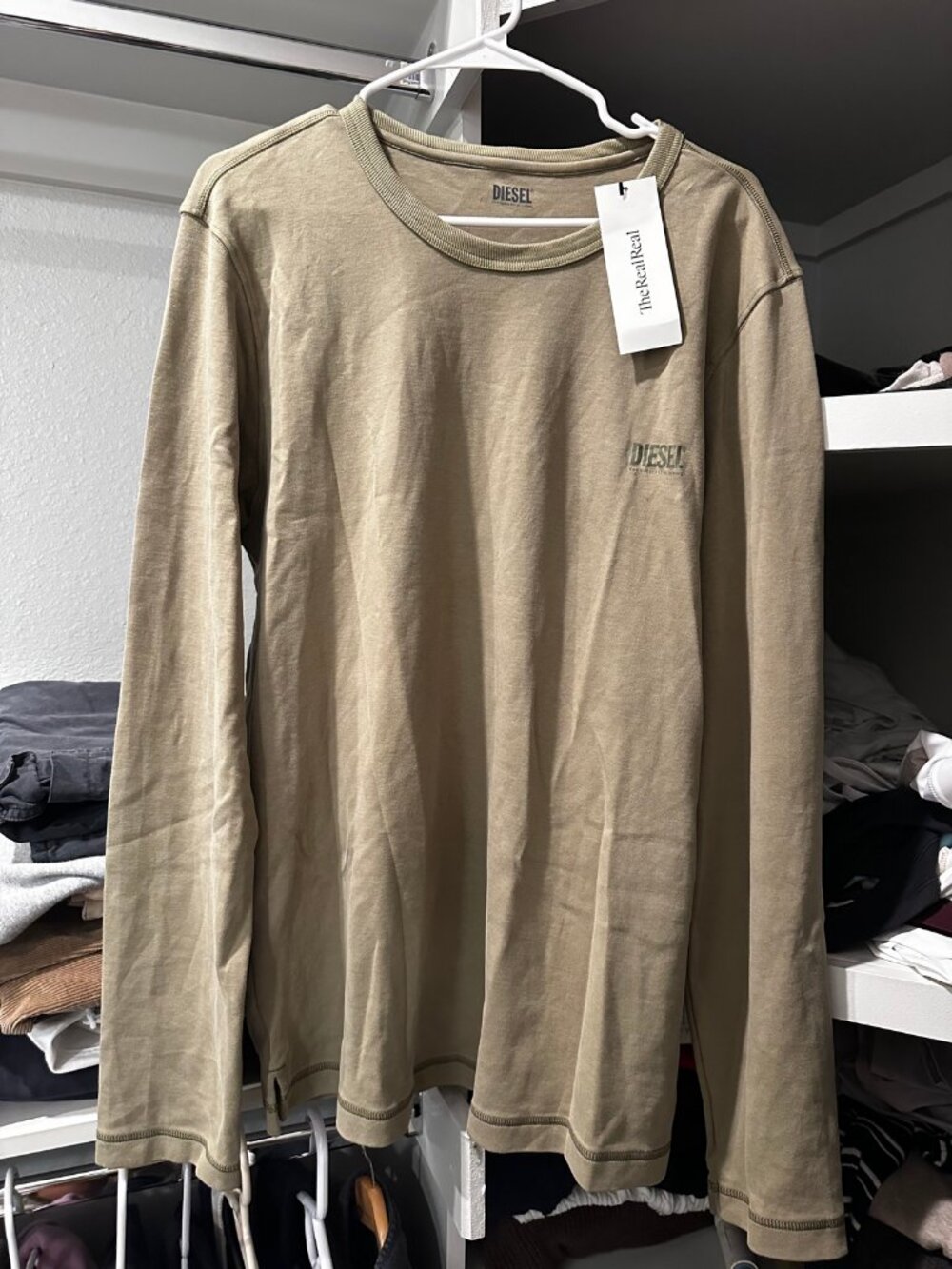 Diesel Mens Sweatshirt Sweatpants Set Beige Size L